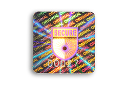 hologramme securite adhesif ecusson milieu